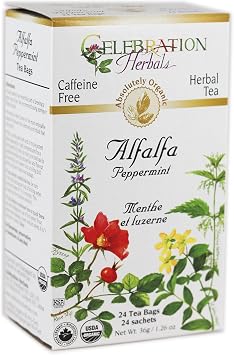 CELEBRATION HERBALS Alfalfa Peppermint Tea Organic 24 Bag, 0.02 Pound
