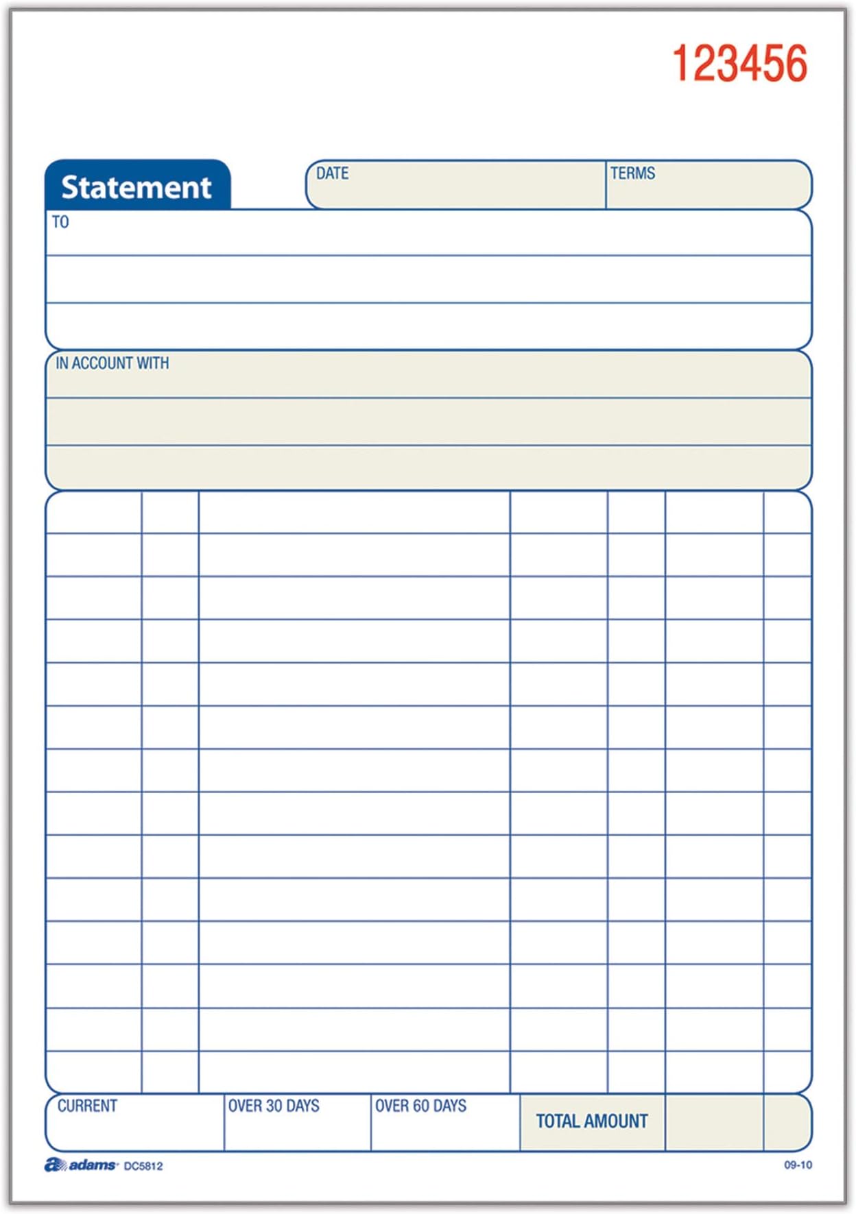 Adams Statement Book, 2-Part Carbonless, White/Canary, 5-9/16 x 8-7/16 Inches, 50 Sets, 3/Pack (DC5812-3)