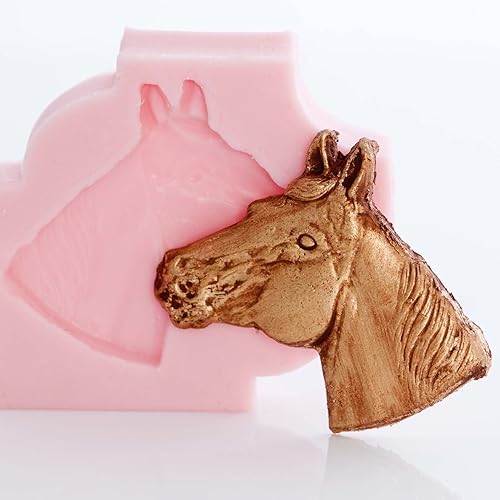 Miniatura 5 de Horse Head Silicone Mold Chocolate, Fondant, Resin, Clay Flexible Mold. Creates a thin horse head.