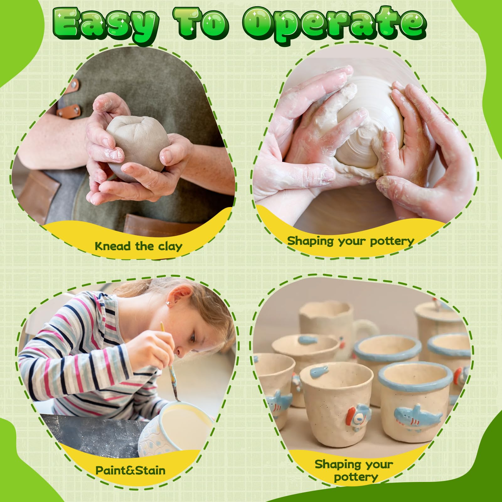 Kids Pottery Wheel - Dinosaur Pottery Kit -5 Kids Pottery Wheel - Dinosaur Pottery Kit -5