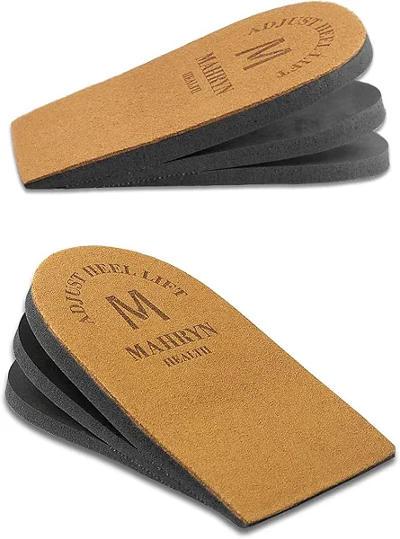 Makryn Adjustable Orthopedic Heel Lift for Leg Length Discrepancies and Heel Pain,Sports Injuries,and Achilles tendonitis,Height Increase Insoles