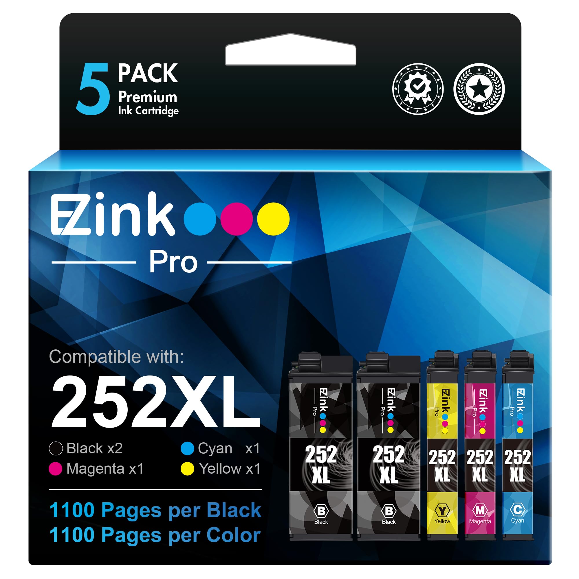 Amazon.co.jp: E-Z Ink Pro 252XL 再生インクカートリッジ Epson 252
