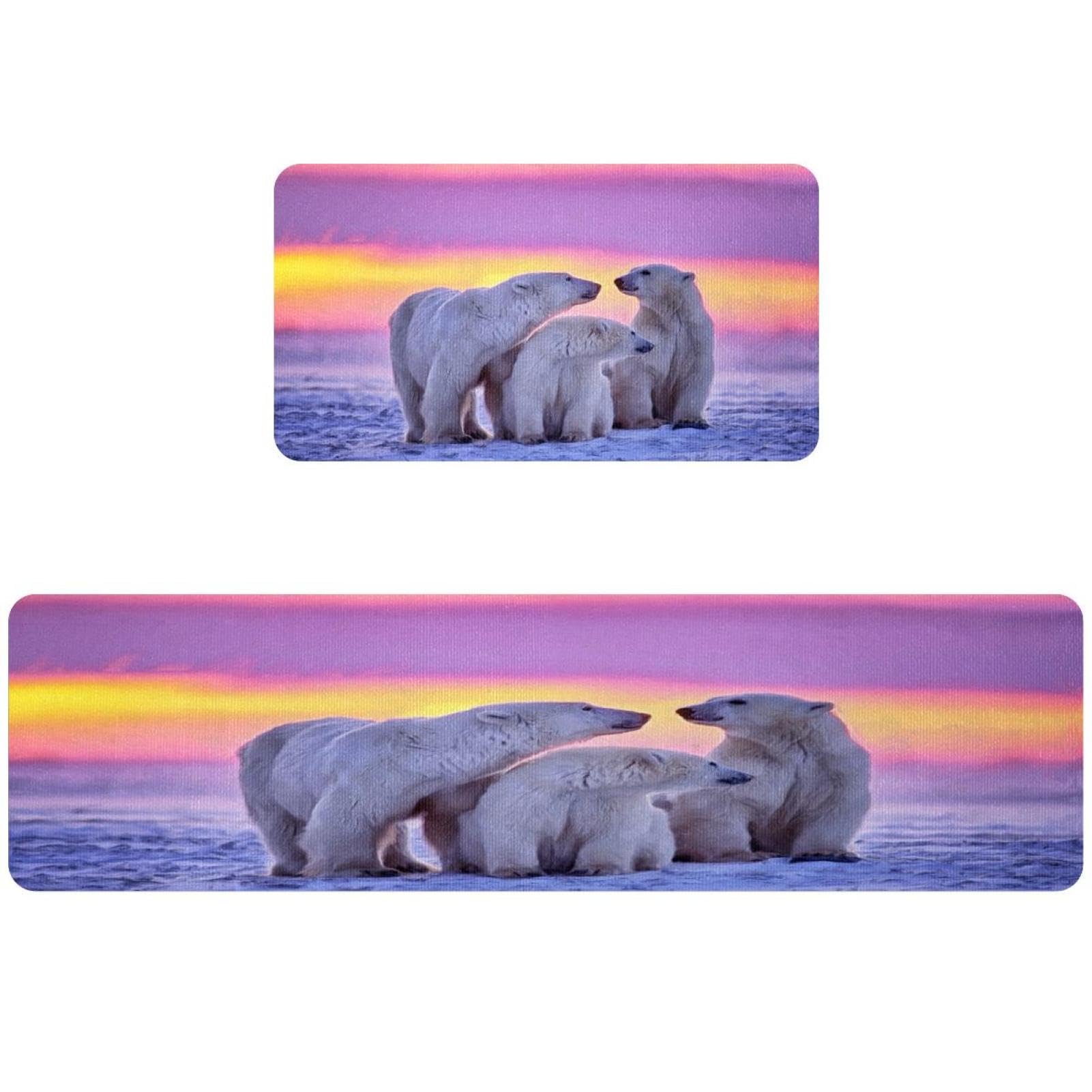 Tapis de cuisine antidérapant lot de 2 lavables motif ours