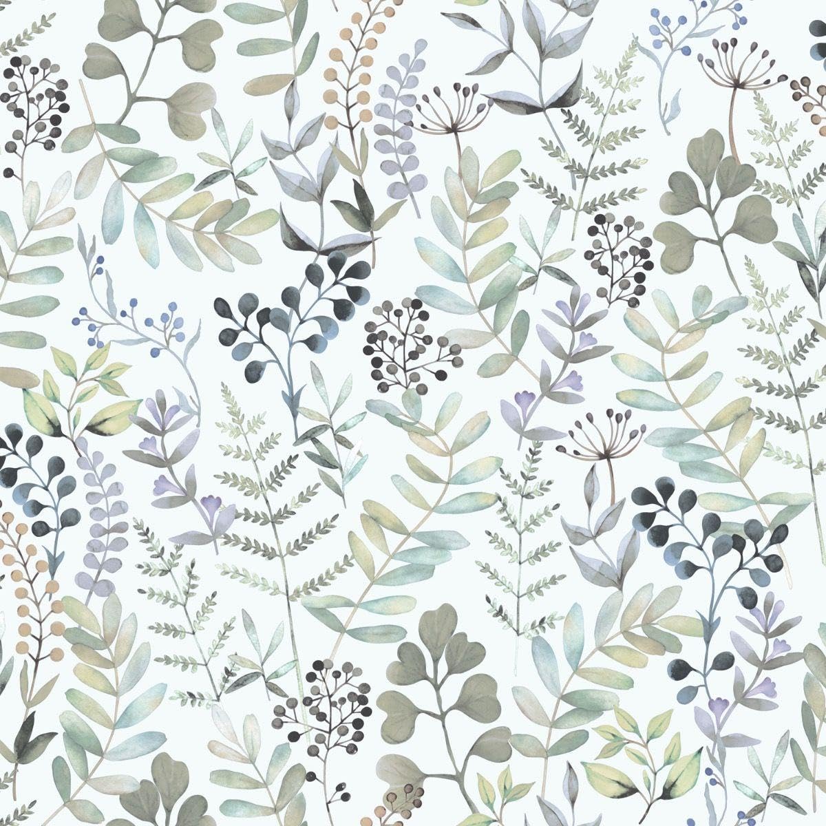 Debona Wallcoverings Green/White Botanique Wallpaper Flowers Leaves Natural Botanical 10M Roll