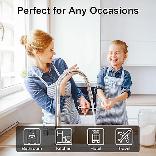 Miniatura 6 de Dispensador de jabón espumoso de plástico, botella dispensadora de jabón de manos de espuma recargable de 12 onzas/11.8 fl oz, para fregadero de