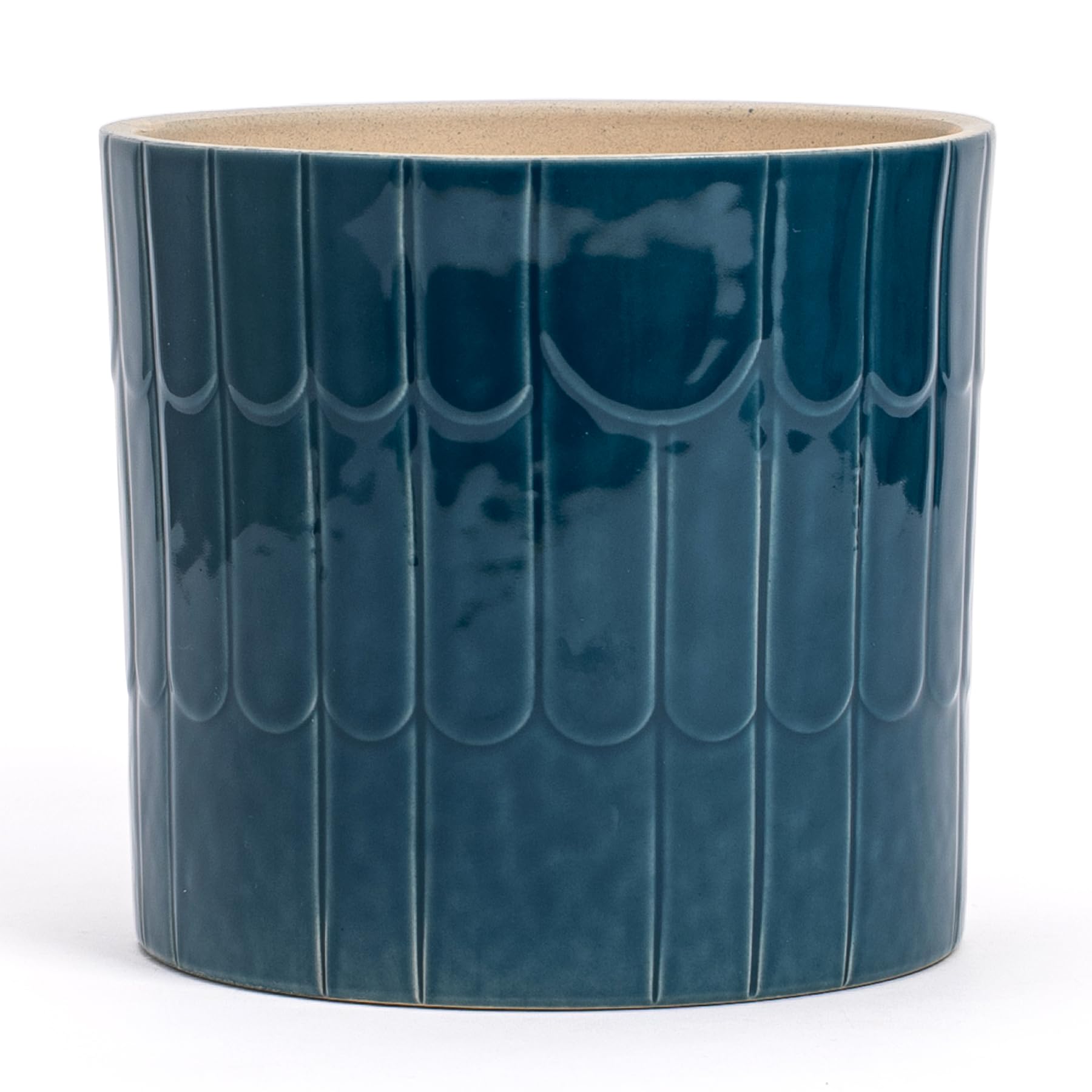 Vimin Box Blue Ocean Elegant Terracotta Pot | Modern Decorative Sea Blue With Classic Bows | Diameter 13.5 Cm - Height 13 Cm | Indoor Plant Pot Cover