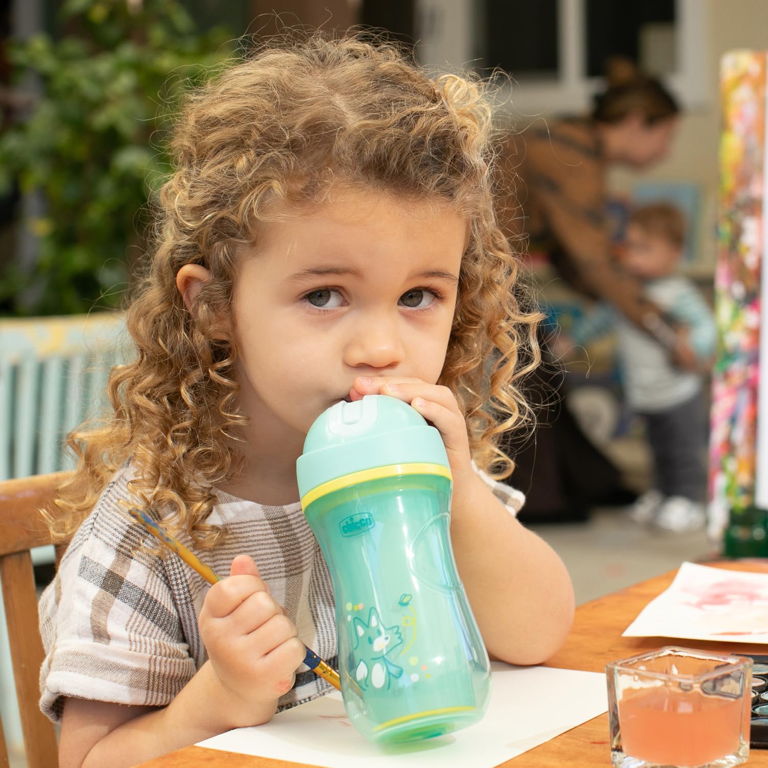 Chicco Sport Cup Bicchiere Antigoccia in Silicone per Bambini 14+ Mesi, 266 ml, Tazza Biberon Termica per Imparare a Bere, con Cannuccia Flessibile Resistente ai Morsi, Senza BPA, Azzurro
