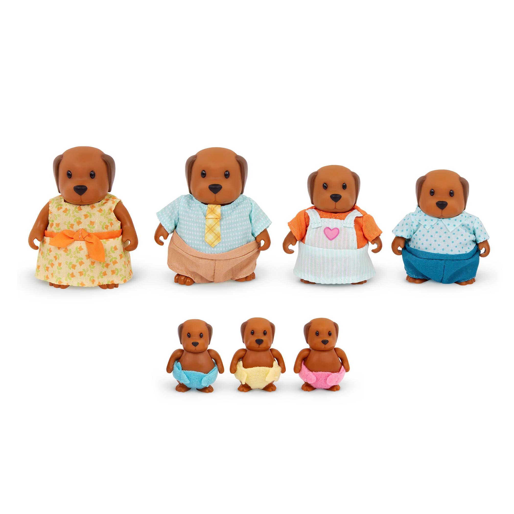 oz★親子セット Li'l Woodzeez WZ6836C3Z Dog Large Family Figurines Animal Playset