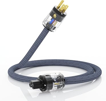 Monosaudio HiFi Audiophile 12AWG Power Cord, 3-Pin American Standard Male IEC Female, 125V 15A AC Power Cord, Audio Power Cable 3-Pin 3.3 Feet/1M