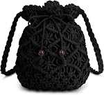 Straw Handbags Purses Crossbody Pocketbook Bag Casual Woven Beach Bags Summer Hobo Hippie Chic Tote Bags with Chain