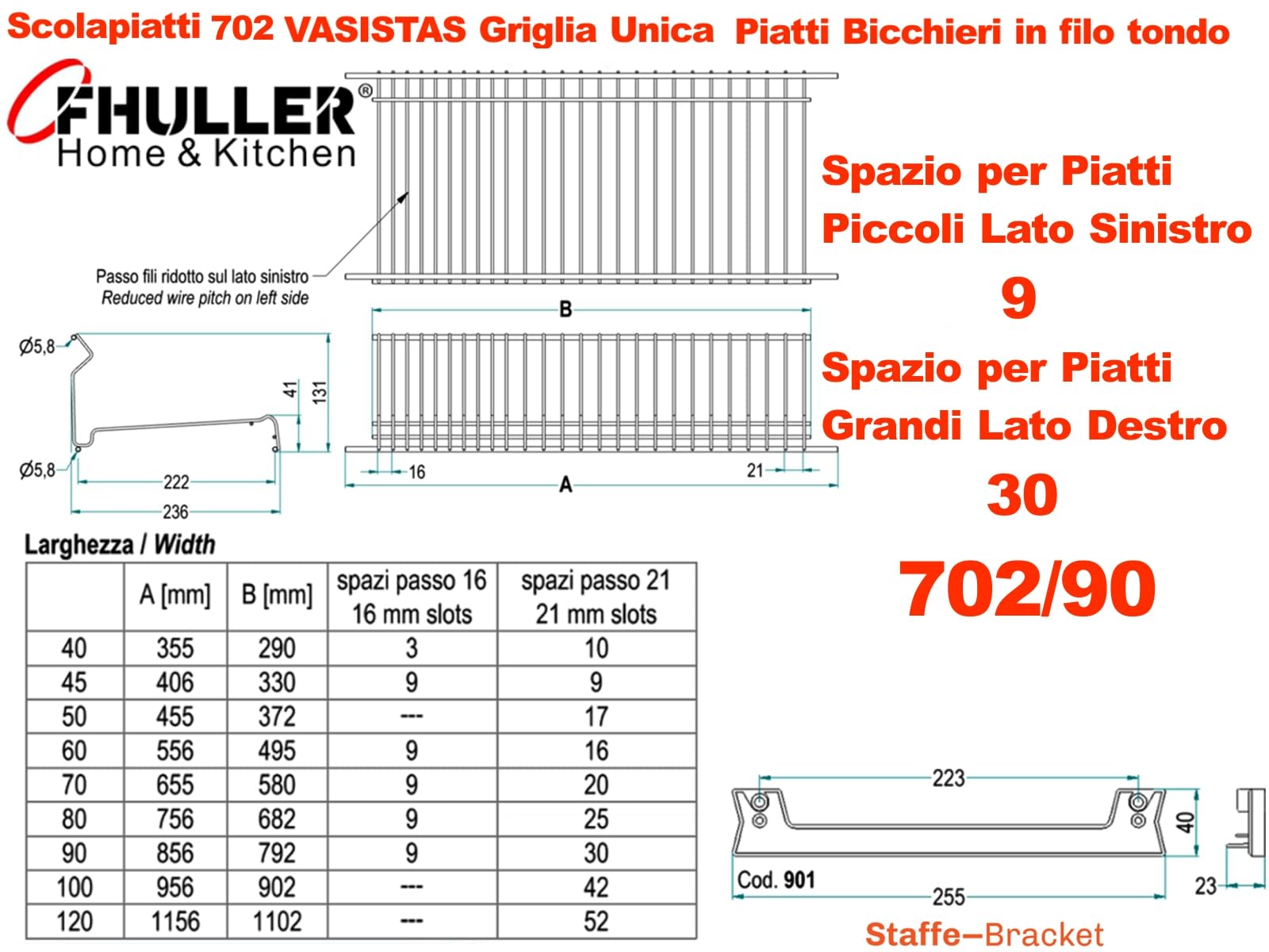 Scolapiatti Incasso VASISTAS Griglia Unica Piatti Bicchieri Acciaio Zincato ARDESIA 702/90ARP4 PENSILE 90 INTERNO 86,4 Misura SCOLAPIATTI 85,6 + Vaschetta INOX + Telaio