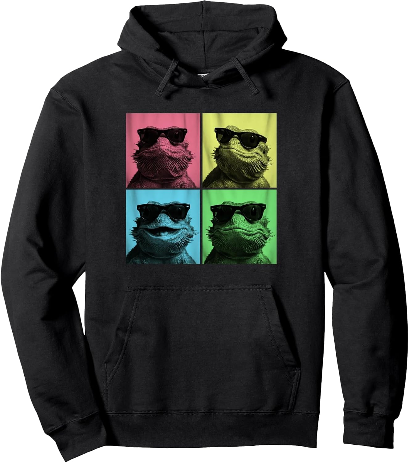 Bearded Dragon Pop Art Funny Lizard Lover Photo Booth Pullover Hoodie
