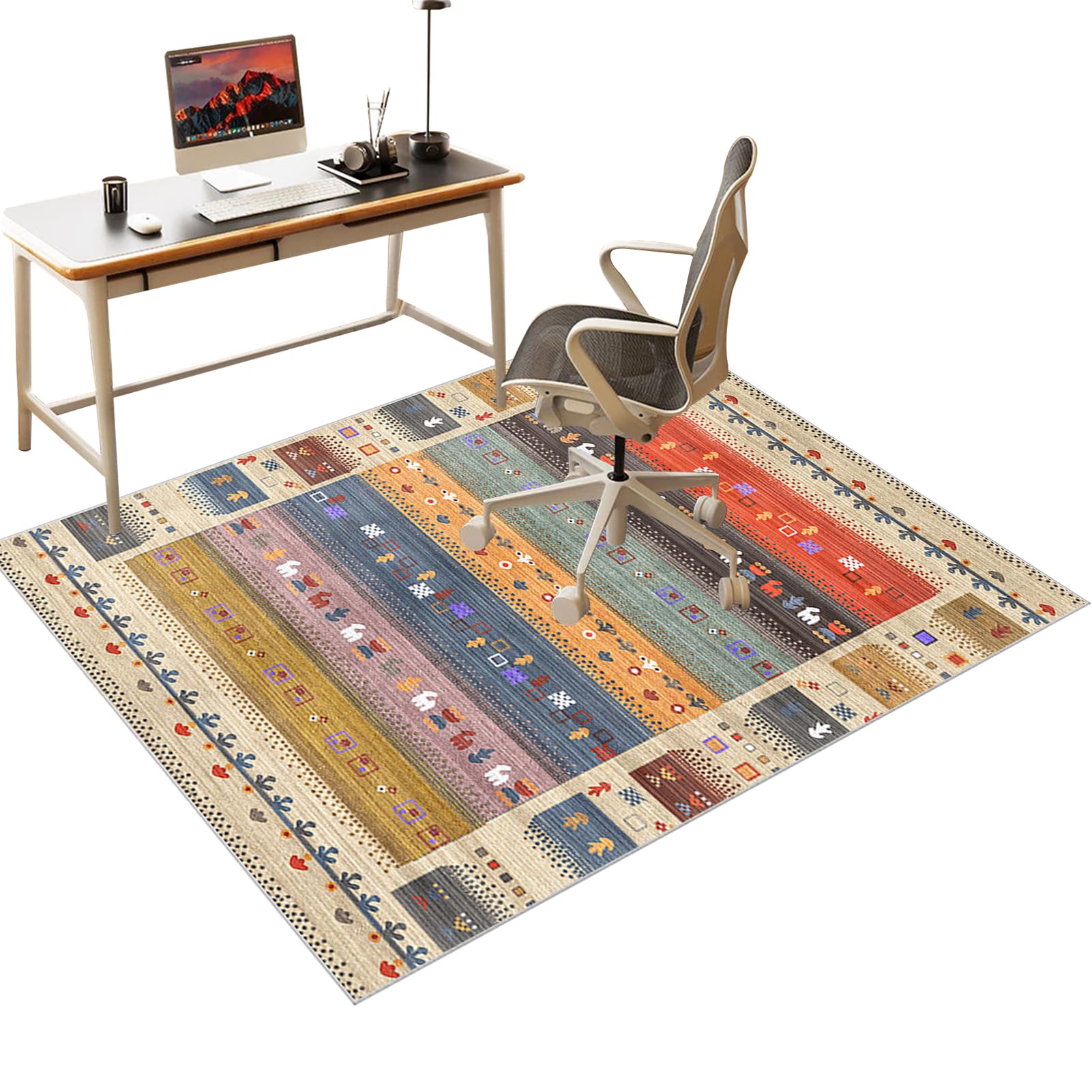 Desk Chair Mat for Carpet Floors, Office Chair Mat for Hardwood Floor, Computer Gaming Chair mat for Hard Floor, Computer Rolling Chair Mat for Home and Office Floor Protector Mat Rug 100 x 120 cm โ image 1