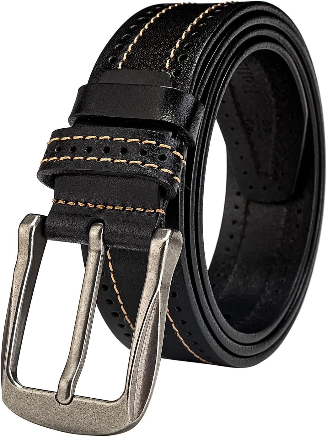 Luxury Full Grain Genuine Leather Belt Men Gift, 1.5" Wide Vintage Real Leather Western Cowboy Men's Belts