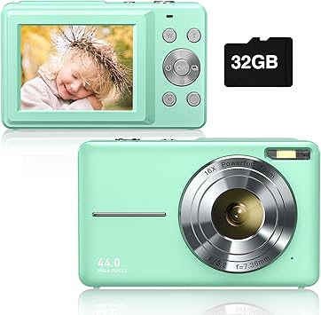 digital camera 1080p 44mp kids camera digital point and shoot camera with 32gb memory card16x zoom vlogging camera for children boys girls students