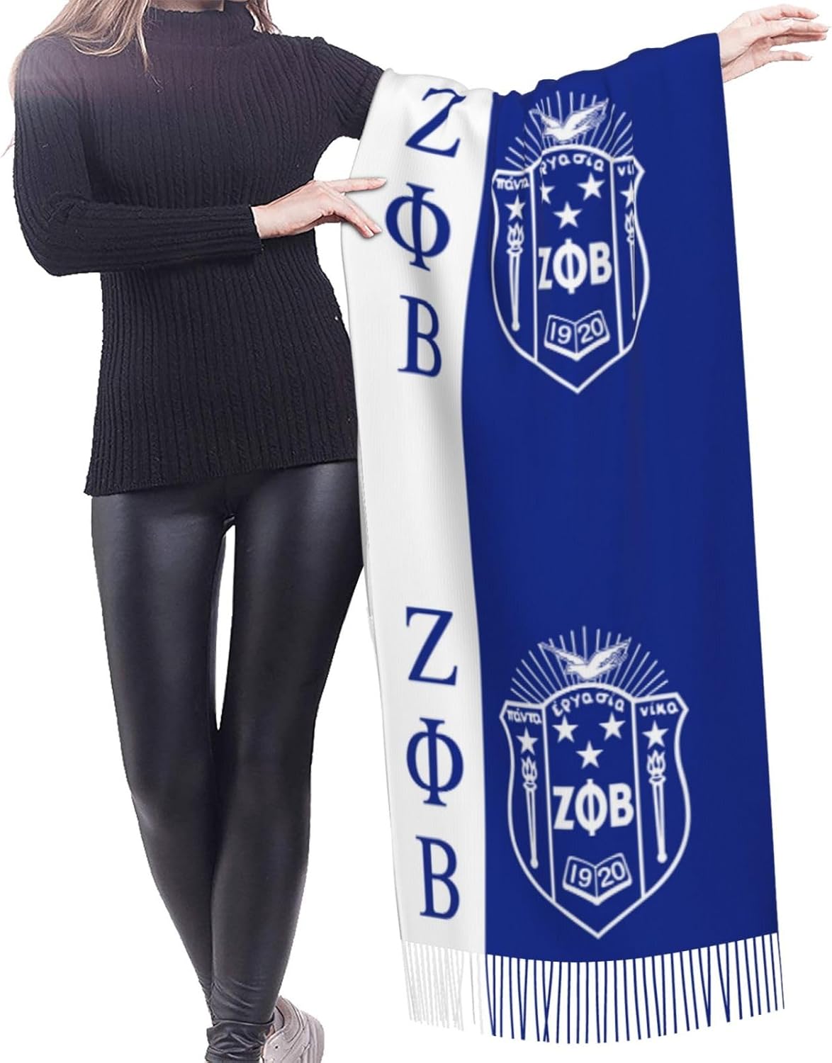 Scarf Classic Soft Cashmerette Fringed Scarf Long Shawl for Women - Image 2