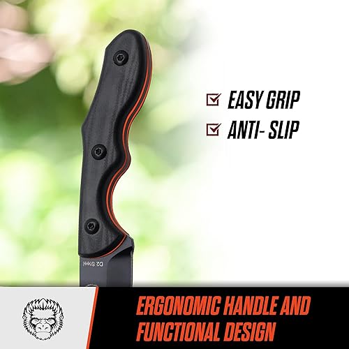 Miniatura 7 de Cuchillo de supervivencia  Cuchillo de cuello Bushcraft para hombre, juego de regalo de hoja fija ambidiestro Kydex y varilla de ferro, hoja EDC D2