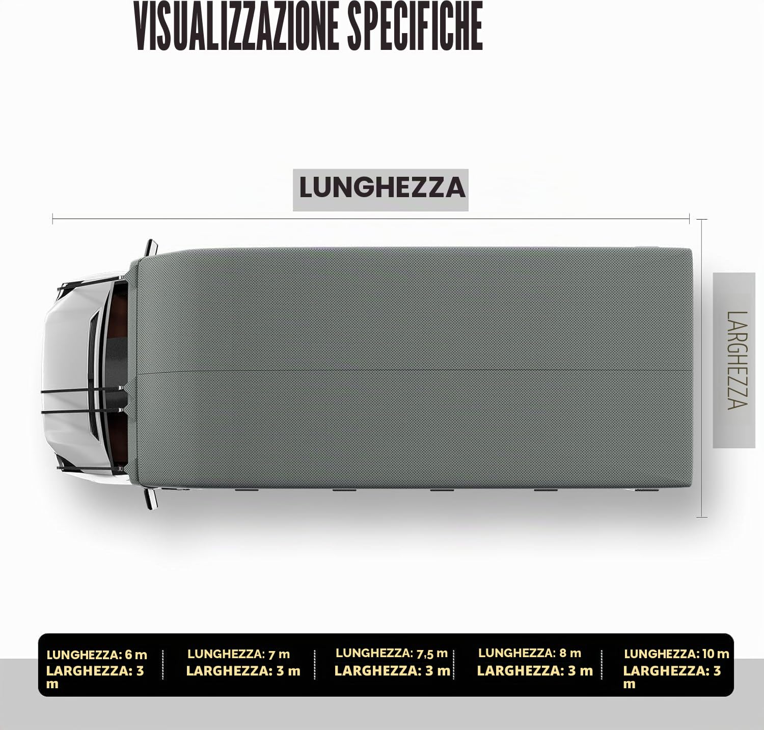 Telone di Alta Qualità per Camper e Caravan - Protegge dalla Polvere e dall'Umidità | 6 * 3M