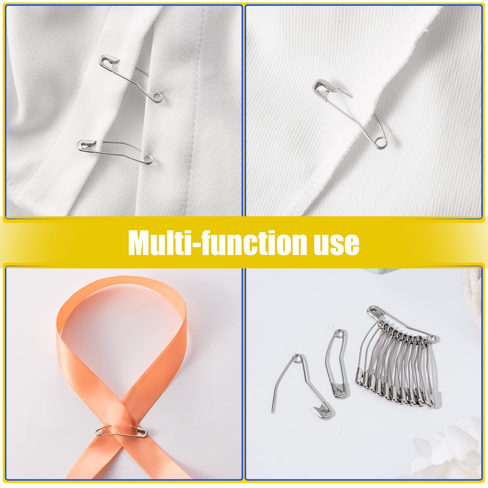 200 Pcs Curved Safety Pins Quilting Basting Pin Bent