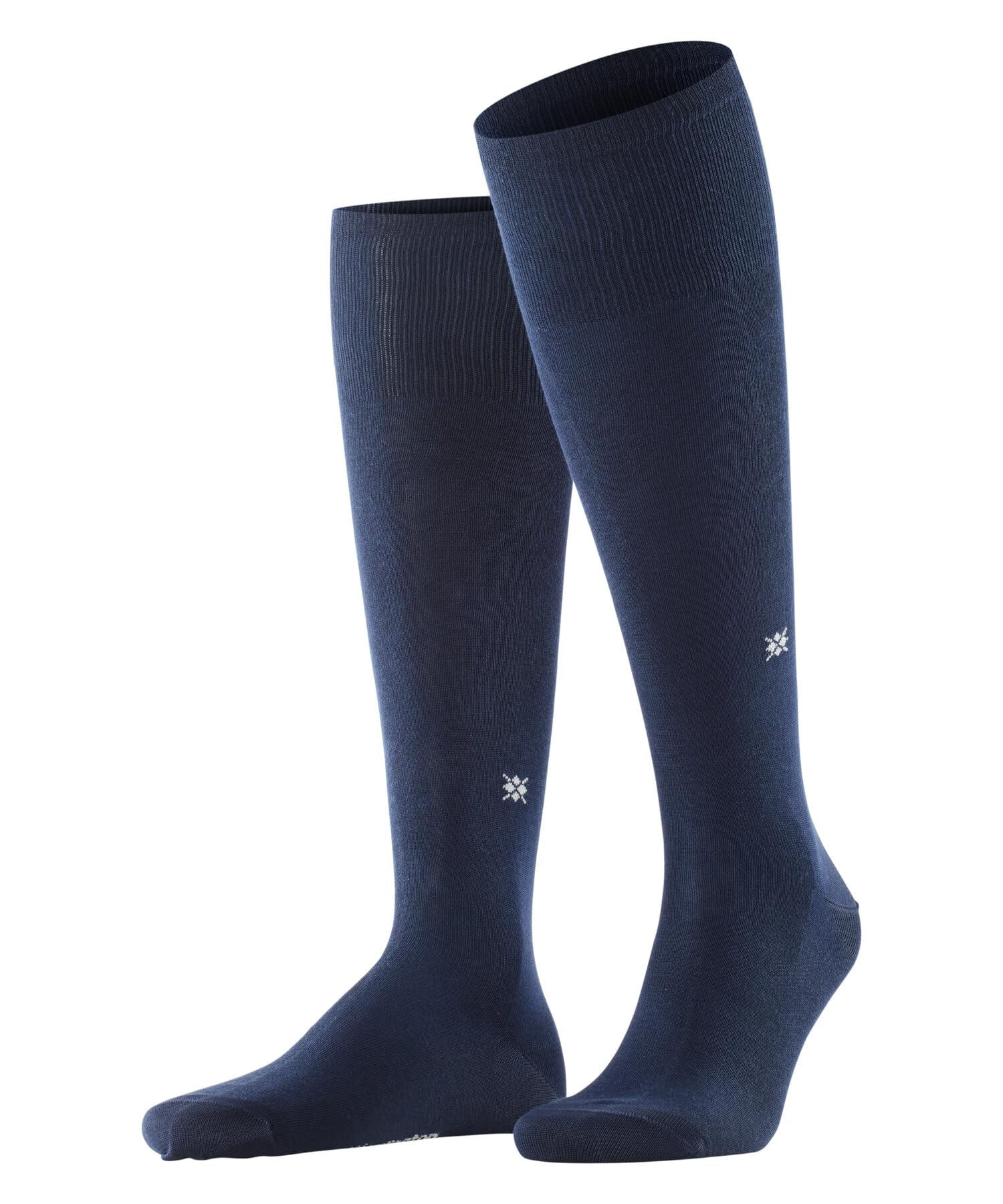 Burlington Men's Blue Marine 6120 Dublin M Kh Cotton Long Plain 1 Pair Knee-High Socks, 6.5-11