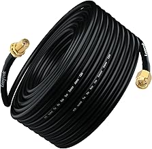 RG58 SMA Extension Cable 15M with Heat Shrink Tubing SMA Male to Female Low Loss Antenna Extension Cable for 3G 4G LTE WiFi Router/WLAN 1 Pack (Not for TV)