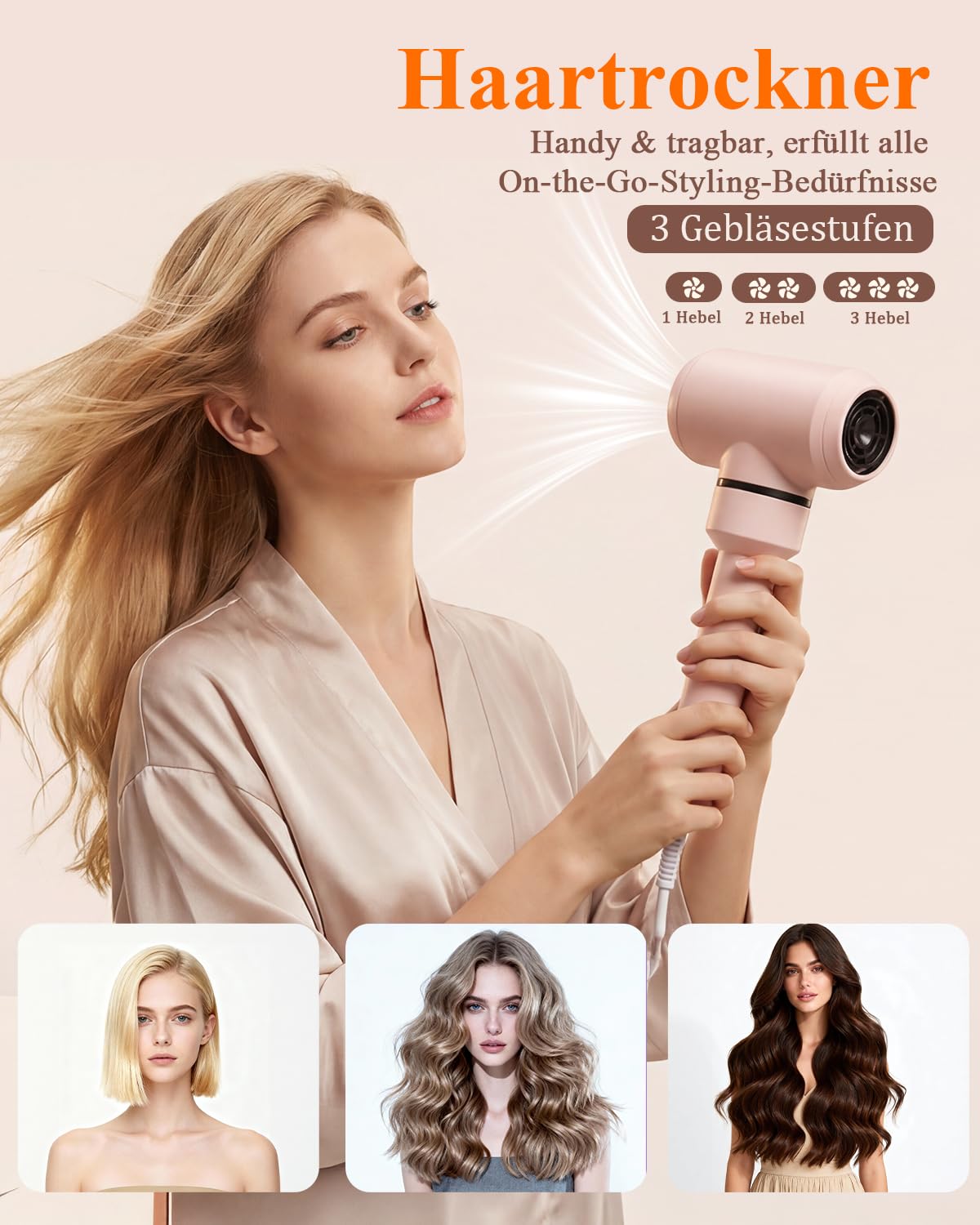 6-in-1Hairstyler, Lockenstab Automatisch Anzug, Glätteisen, Glättbürste, Wellen-Curling-Sticks, Ionen föhn, 25S Schnellheizung， für alle Anlässe und Reisen