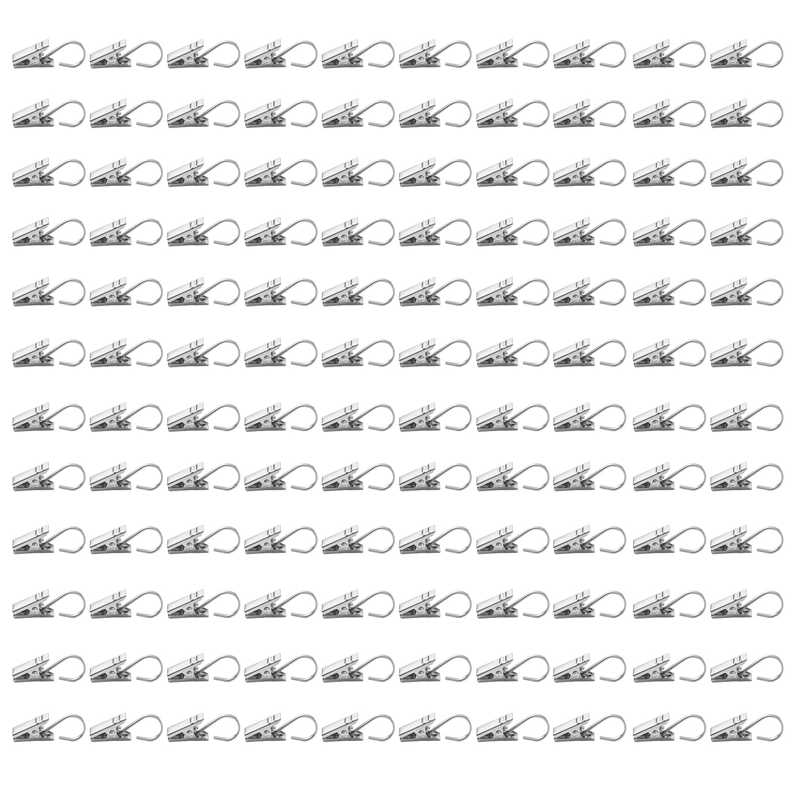 120PCS Heavy Duty Stainless Steel Curtain Clips with Hooks | Rustproof & Strong | Easy Installation | Versatile Home Decor | Smooth Gliding | Shower Curtains, Lights, Photo Clips