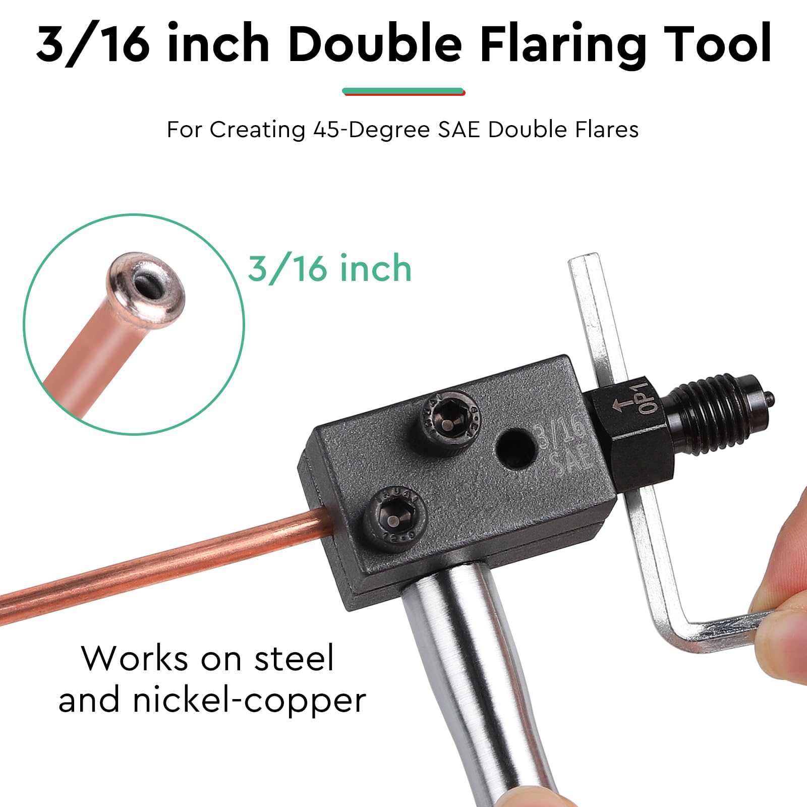 Set di Attrezzi Svasature Tubi Freno da 3/16" (4,75 mm) per Doppie Svasatura 45° SAE