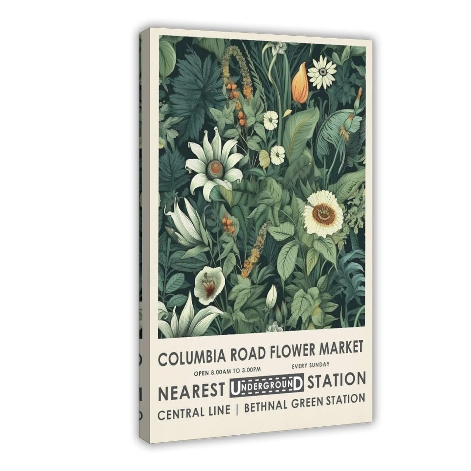 Mghdgd Columbia Road Market, Flower Market Canvas Poster Bedroom Decor Landscape Office Room Decor Gift 12X18inch(30X45cm)