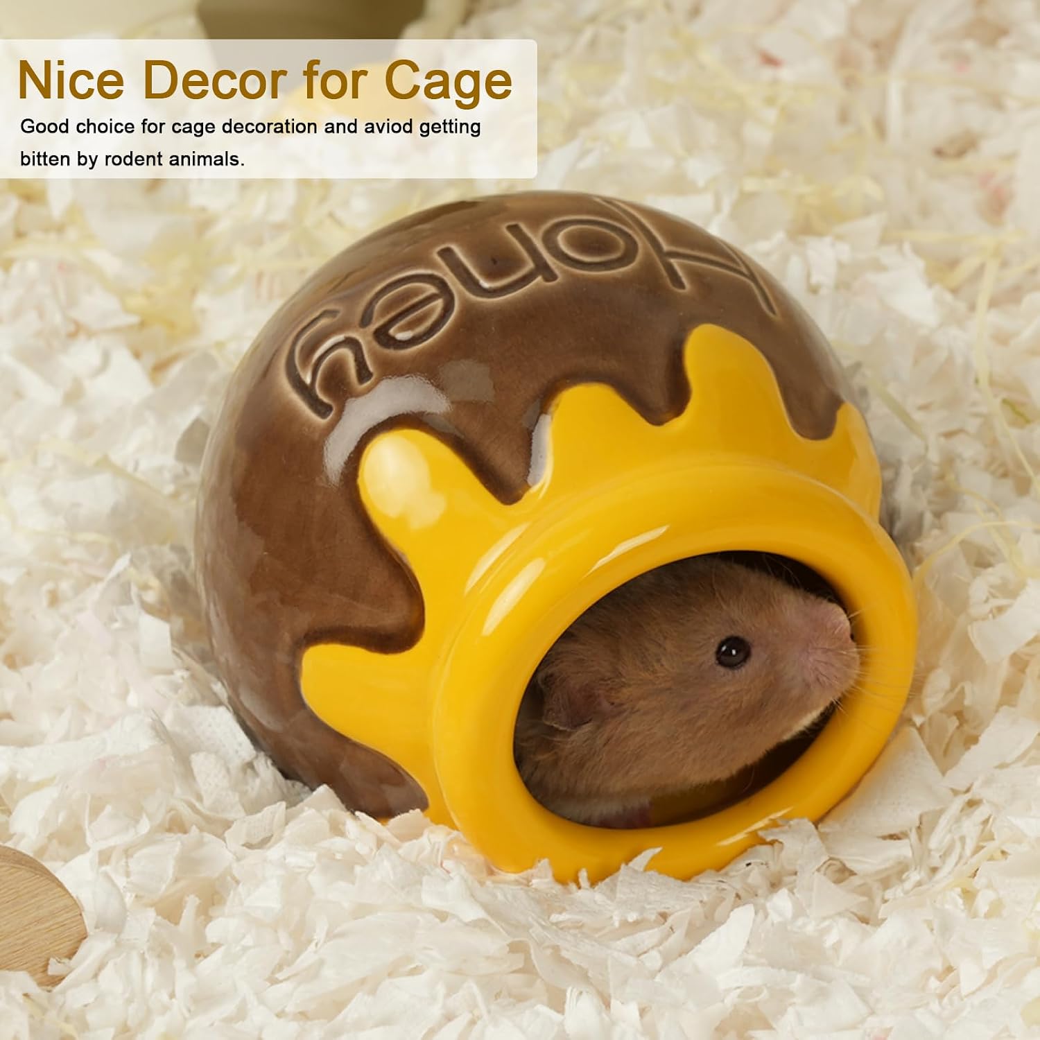 Ceramic Hamster Hideout Honey Chew Proof Syrian Hide Cool Bed image 4