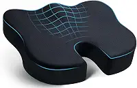 Almofada de assento,almofada de cadeira de escritório,almofada assento de carro,almofadas de cadeira espuma viscoelástica para cóccix,ciática,alívio da dor lombar (capa de veludo,preta)