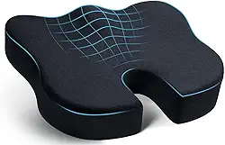 Almofada de assento,almofada de cadeira de escritório,almofada assento de carro,almofadas de cadeira espuma viscoelástica para cóccix,ciática,alívio da dor lombar (capa de veludo,preta)