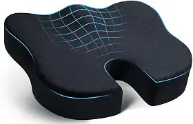 Almofada de assento,almofada de cadeira de escritório,almofada assento de carro,almofadas de cadeira espuma viscoelástica para cóccix,ciática,alívio da dor lombar (capa de veludo,preta)