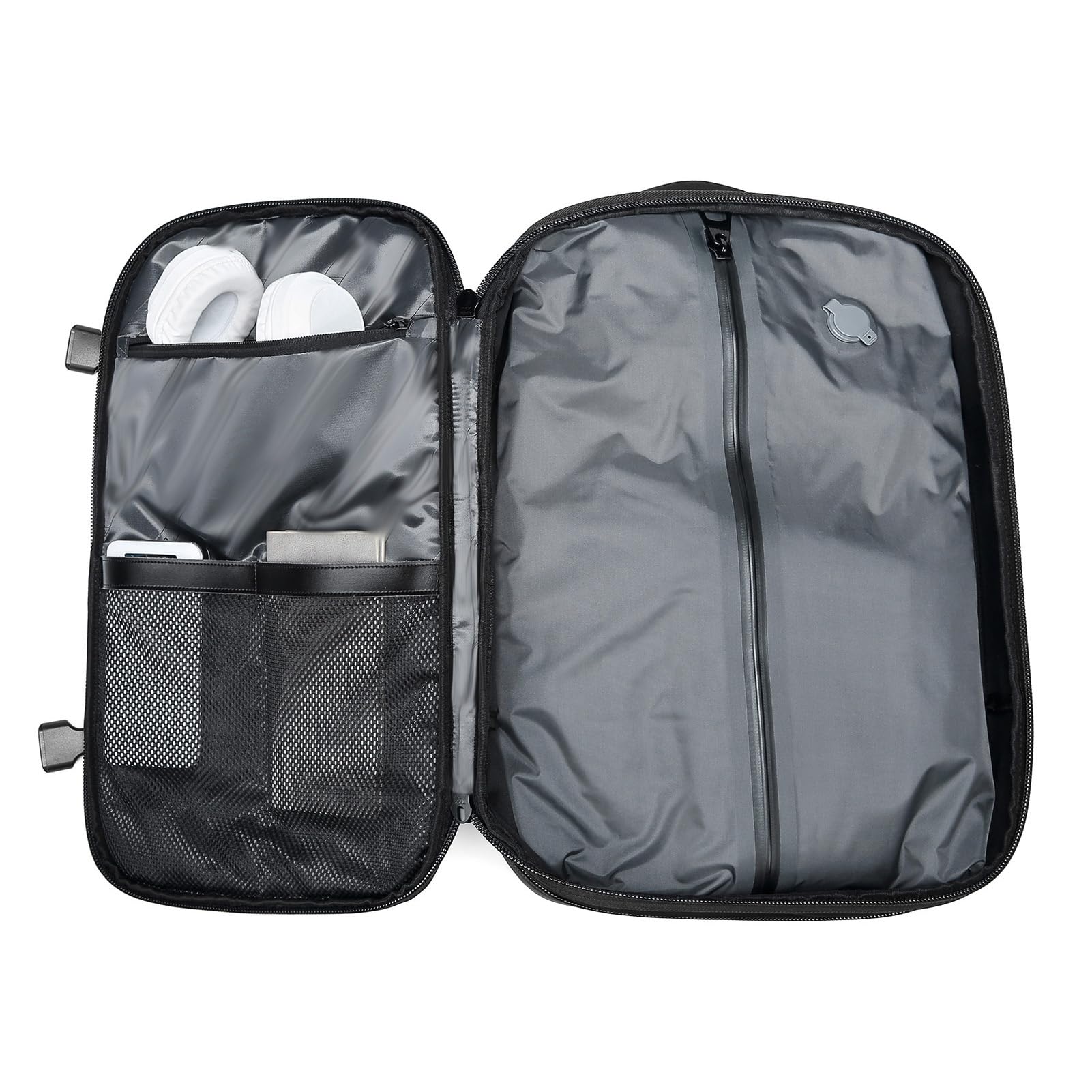 Jectse Zaino a Compressione con Chiusura Sottovuoto Zaino da Viaggio Espandibile Antipioggia per Affari da 25 a 60 Litri, Scomparto per Laptop per Viaggiatori D'affari (BLACK)