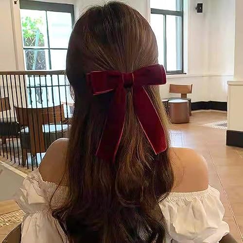 Miniatura 3 de 2 lazos de terciopelo para el cabello para mujeres y niñas regalos de regreso a la escuela decoración de tocado juego de bandas para el cabello