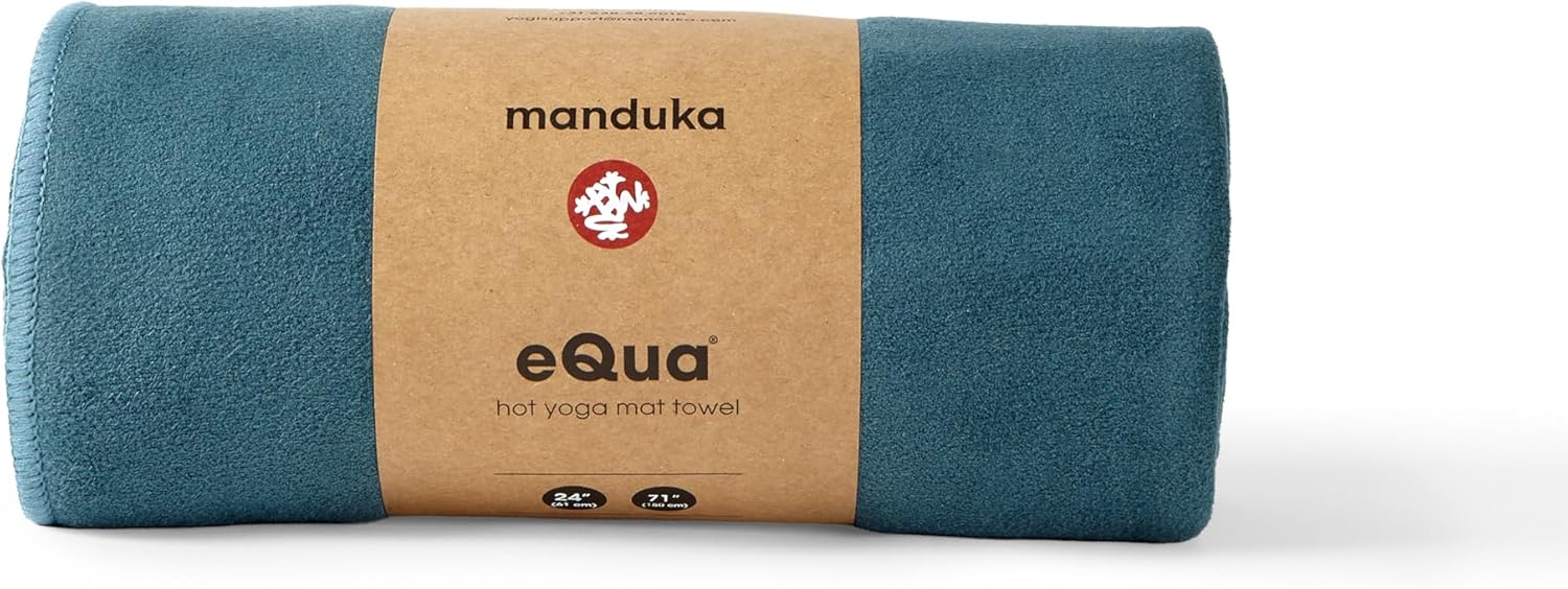 Manduka eQua Hot Yoga Mat Towel - 71" | Instant Moisture Activated Grip | Ultra Soft Microfiber | Quick Dry | Lightweight, Travel Friendly Mat Layer | 71 x 24 inches | Sage Solid