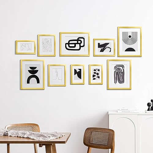 Vista 132 de eletecpro Juego de 10 marcos de fotos de 8 x 10 pulgadas, collage de fotos, decoración de pared, fotos de 5 x 7 con paspartú o de 8 x 10 pulgadas