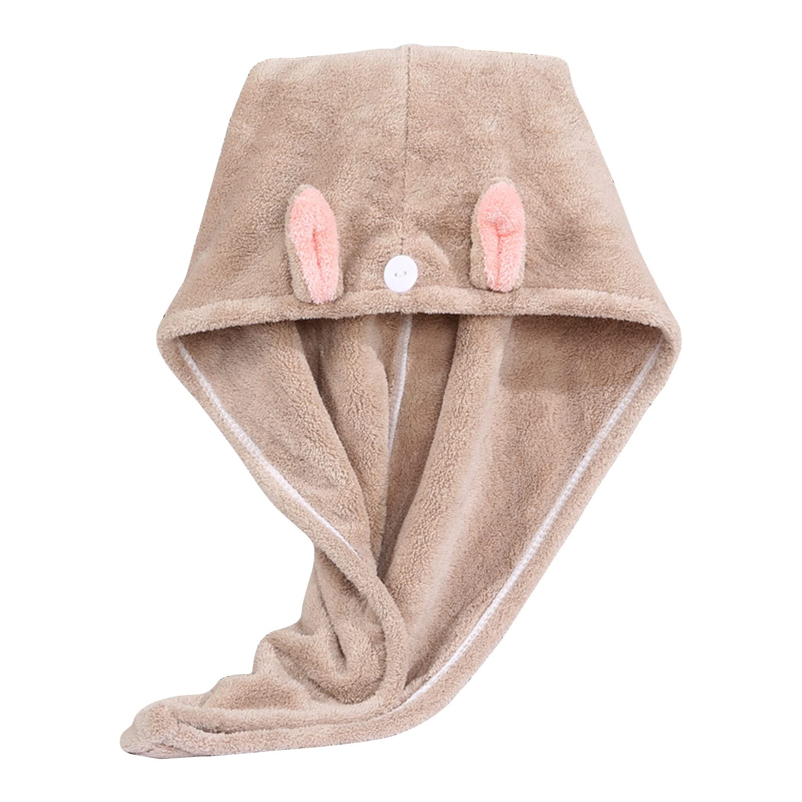 2 Asciugamani Turbante Per Capelli Con Orecchie - Microfibra Assorbente - Foto 2