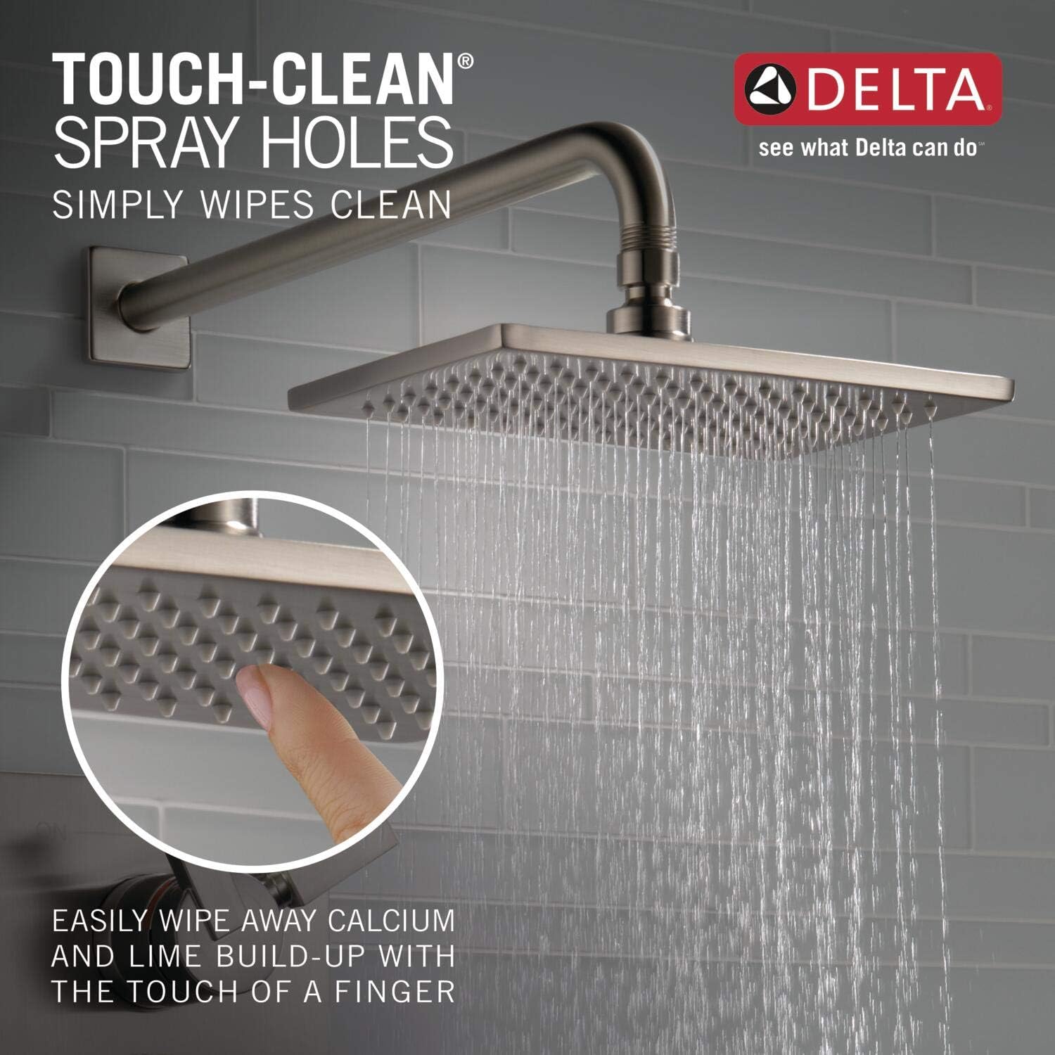 Best Promo Delta Faucet Vero 14 Series Single-Function Tub and Shower Trim Kit with Single-Spray Touch-Clean Rain Shower Head, Stainless T14253-SS (Valve Not Included)