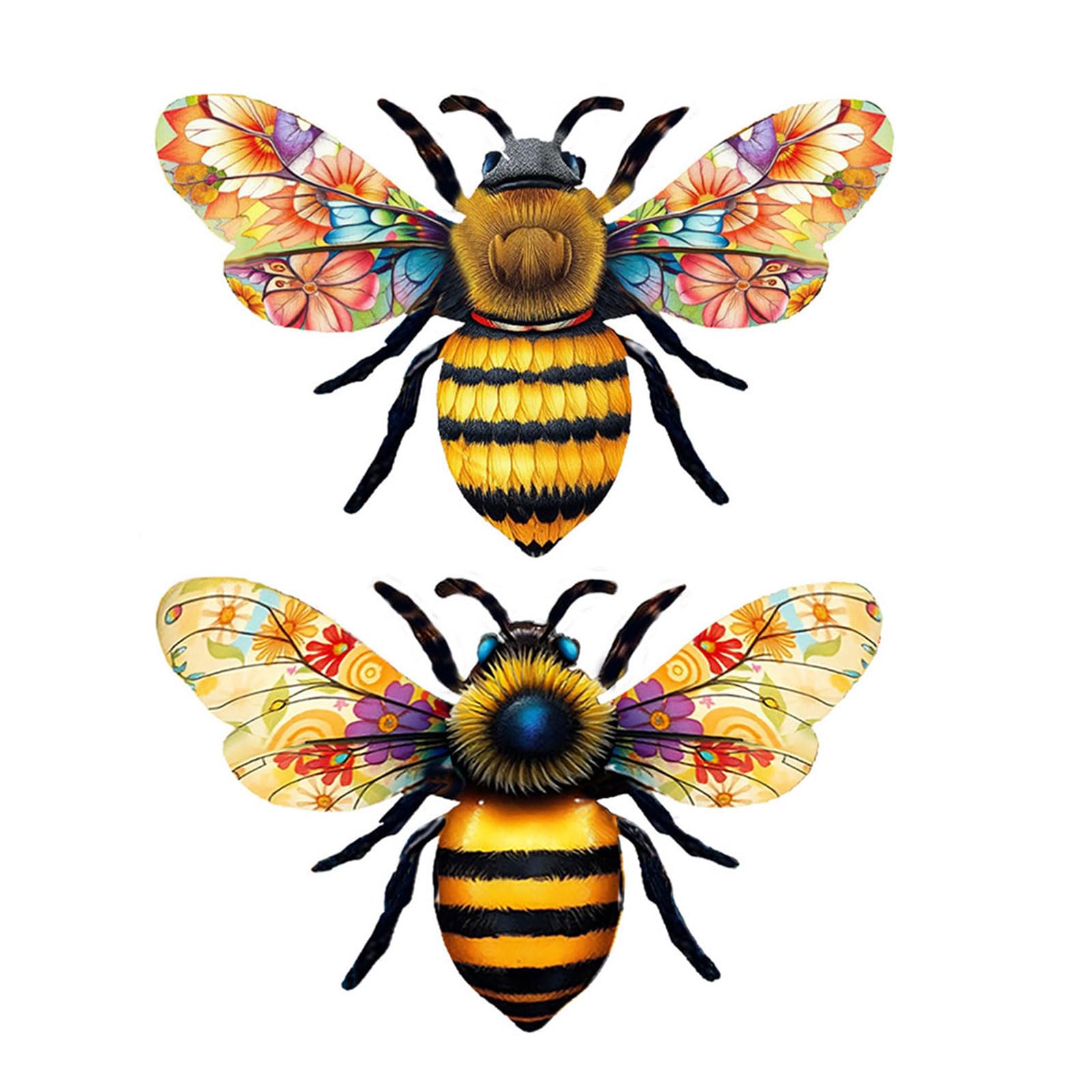 Artistic Wrought Iron Bees Ornament Iron Bees Statue Hanging Decoration for Backyard