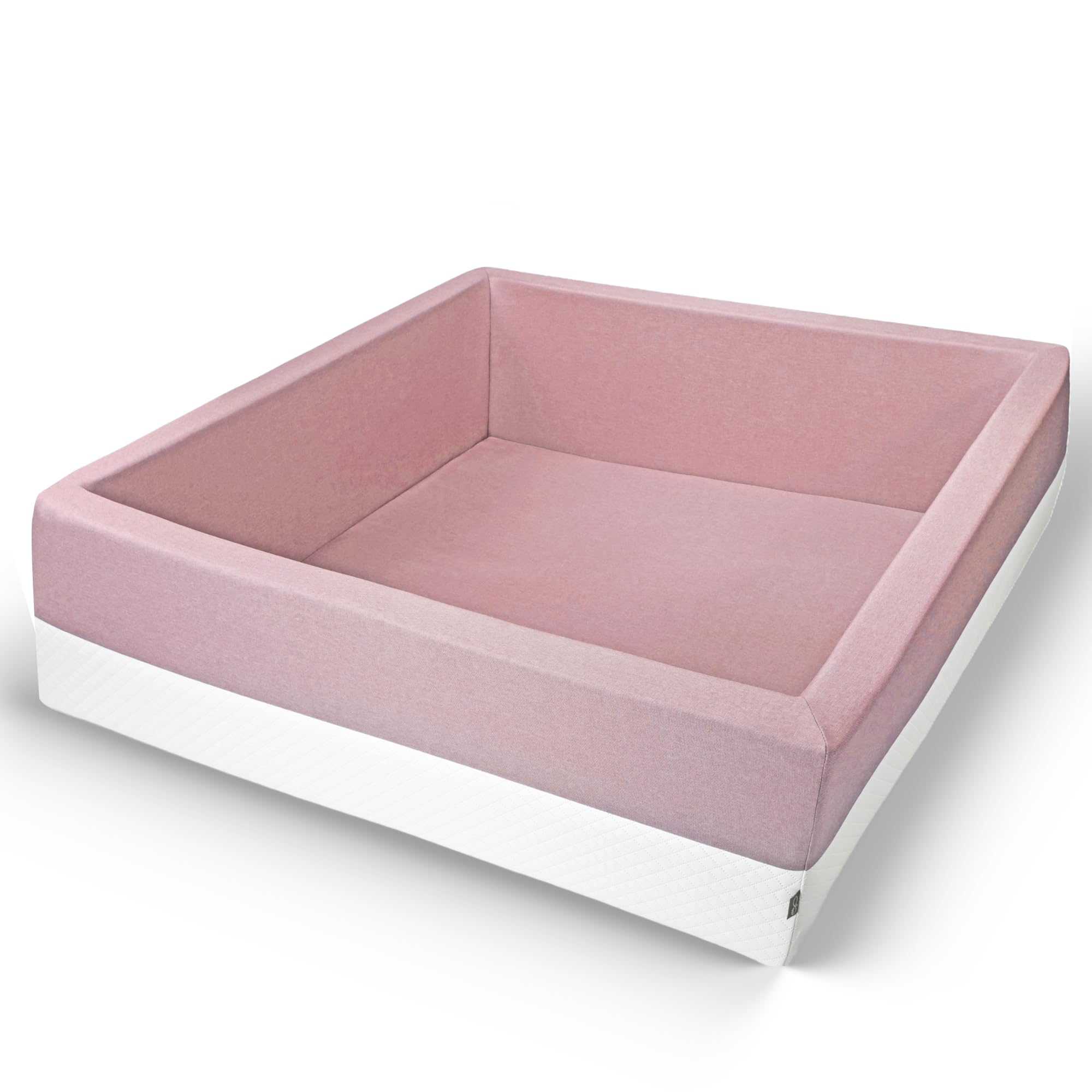Rainbow Kids - XXL Luxus Bällebad Bällepool Bällebecken Spielbälle Kugelbad Bällchenbad Spielbecken Ball (120x120x40- ohne Bälle)- Rosa-Weiss