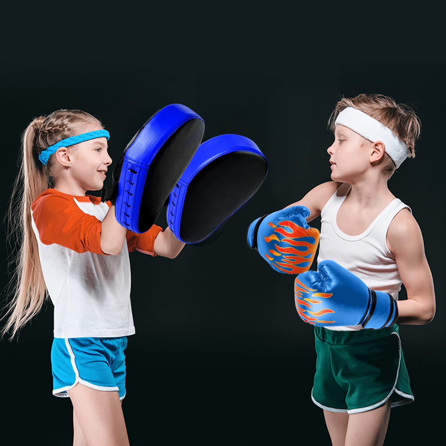 Odoland Pugilato Kit 2 in 1 per Bambini e Adulti, Pad da Boxe, Colpitori Boxe, Focus Pads Boxing, Pao Pads Set per Kickboxing, Karate, Taewondo, Muay Thai, MMA Training