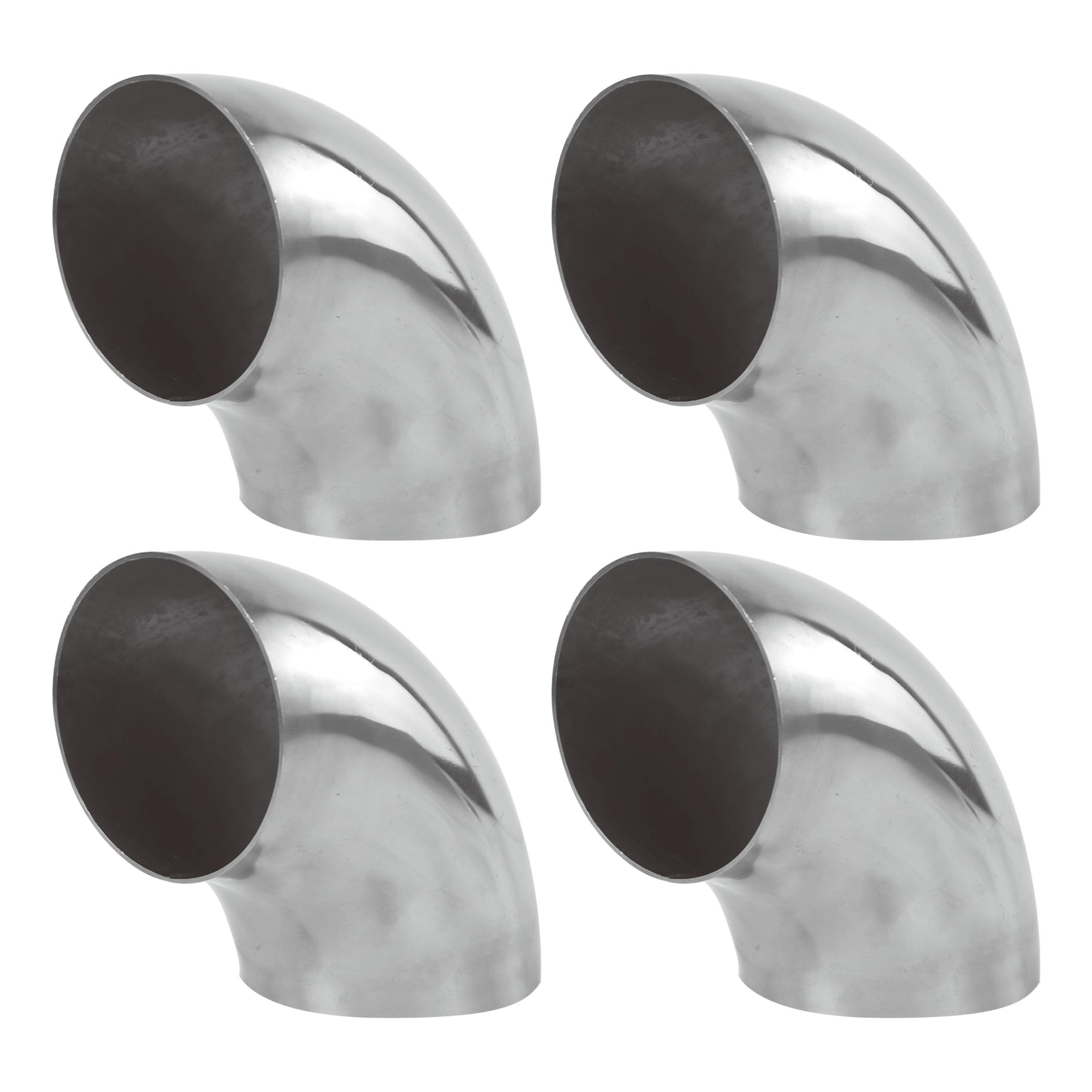 4PCS 2.5" 90° Stainless Steel Elbow, Mandrel Bend Elbow
