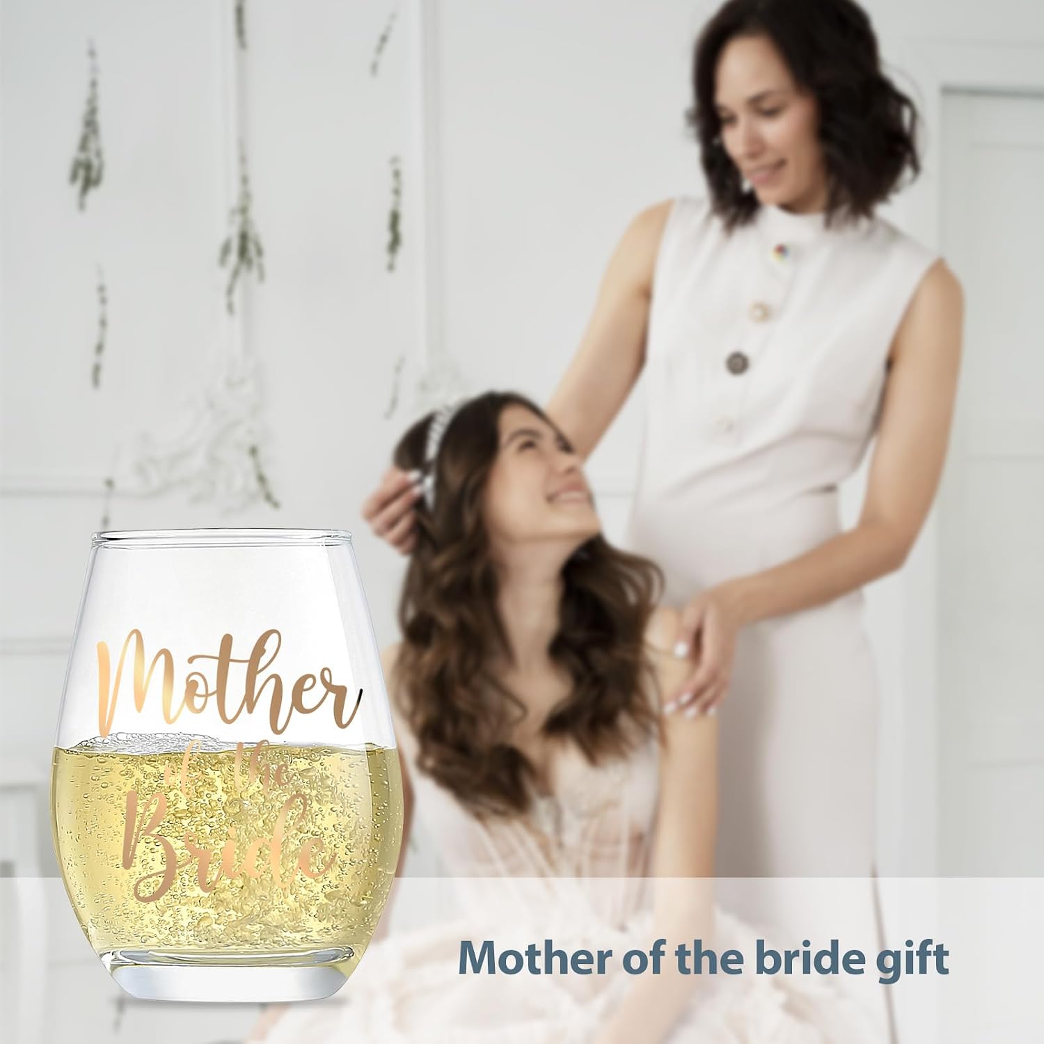 Lamyba Mother of the Bride Gifts,Wedding Gfits,Bridal Shower Gifts,Wedding Decorations,Wine Glass 15 Oz