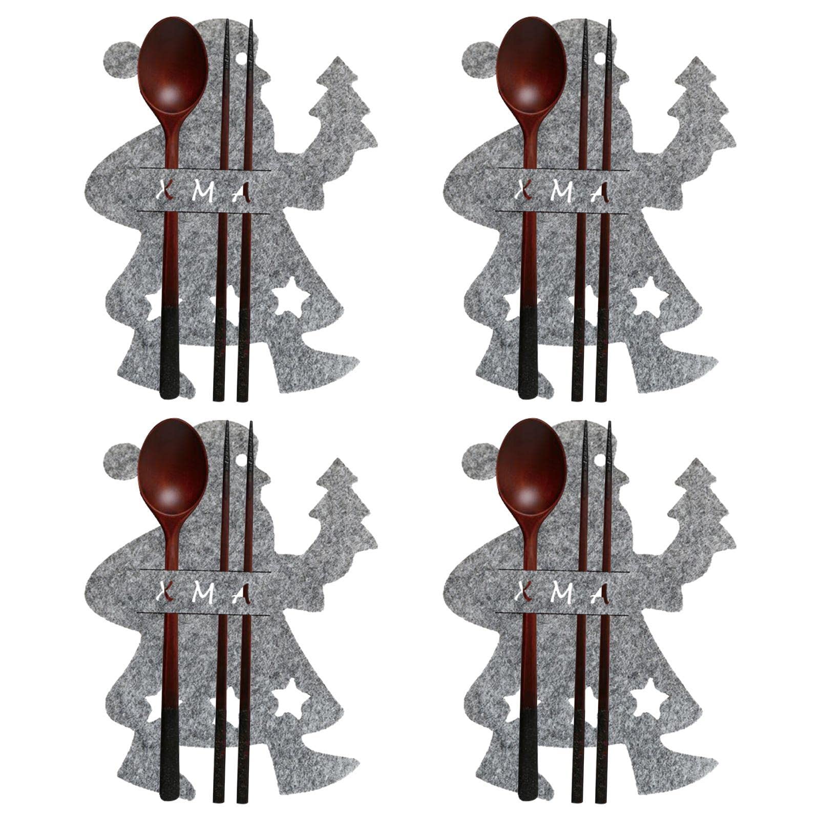 Set 10 Sacchetti Portaposate Natalizi A Forma Di Babbo Natale - Decorazione Per Tavola E Albero