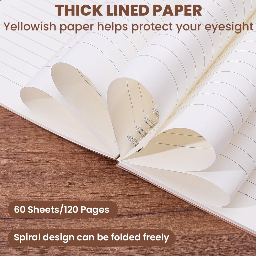 CRASPIRE 10Pcs A5 Bulk Spiral Notebooks 120 Pages/60 Sheets Ruled Lined Journal College Brown Kraft Cover Hardcover Memo Notepad Sketchbook Travel Writing Paper Subject Diary School Business Office image 4