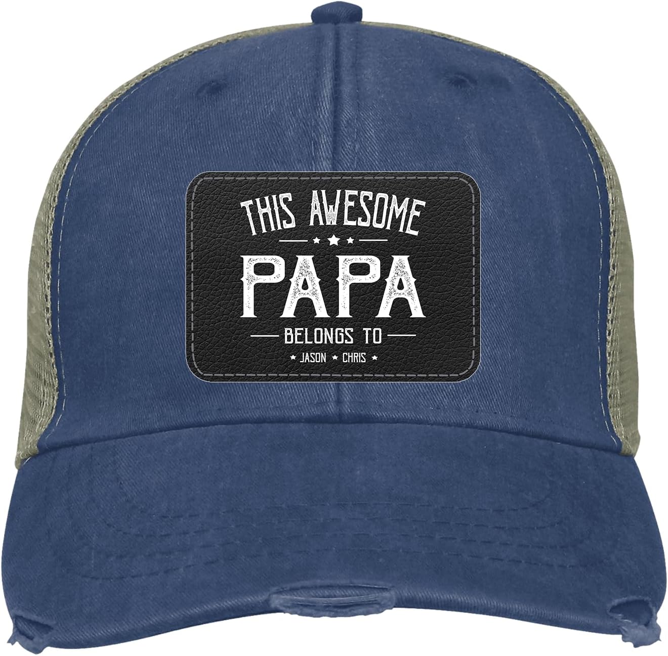 GABITA Personalized Dad Papa Hat, Custom Dad Grandpa Leather Patch Cap, Fathers Day Cap for Men, Daddy Hat Gifts - Image 8