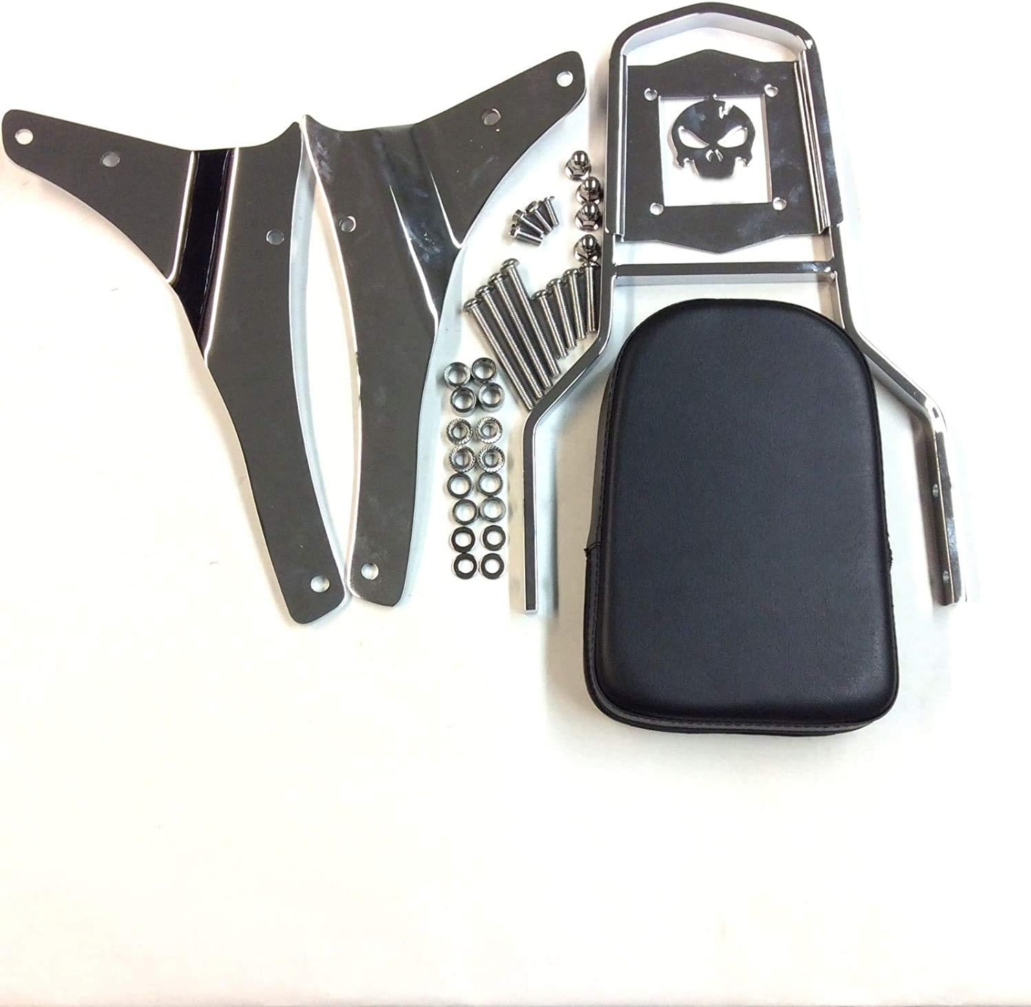 SMT- Chrome Skull Backrest Sissy Bar Compatible With 2005-2012 Suzuki Boulevard M50 VZ800 C50 VL800 C50T VL800T C50C VL800C 2001-2004 Suzuki Intruder Volusia 800 VL800 [B0175JIXYI]