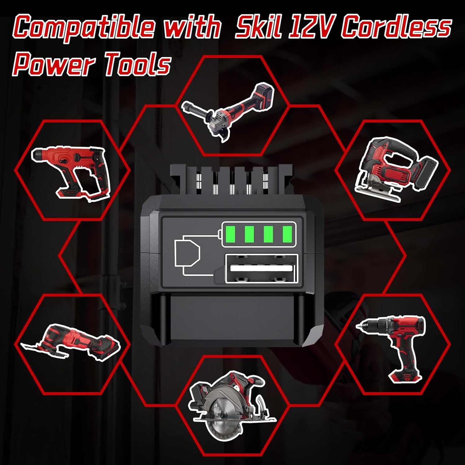 SAPBJ 2 Pack 12V 6.0Ah Replacement Battery for Skil 12V Battery, Compatible with PWRCORE 12 Series Cordless Tools Bateria BY519801 BY500101 - Image 7