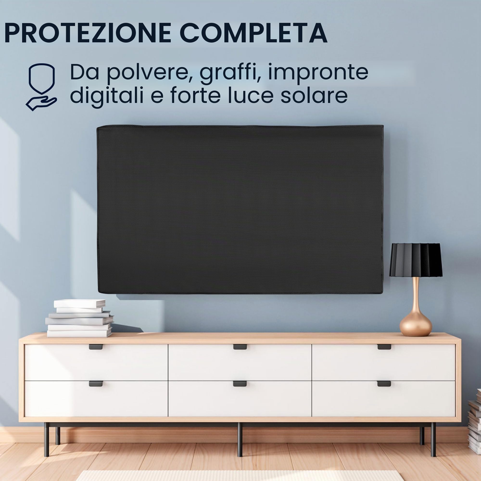 kwmobile Custodia Protettiva Compatibile con 55" TV - Copri Televisore da Interno in TNT - Copertura Antipolvere - Nero